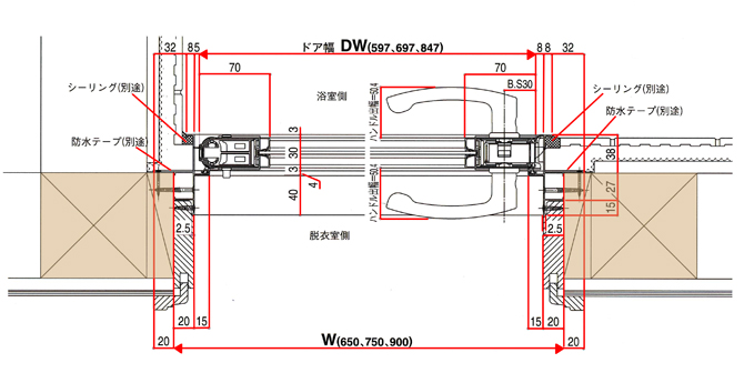 2021年最新海外 アルミサッシ ＬＩＸＩＬ 内付 フラッシュドア 3方枠仕様 下枠無 レバーハンドル錠仕様